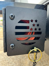 Load image into Gallery viewer, USA Flag | Metal RV Bumper Cap Cover Pair | 4" Square Bumper End Cover for trailer, RV, camper |