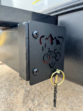 Load image into Gallery viewer, Bike | Metal RV Bumper Cap Cover Pair | 4" Square Bumper End Cover for trailer, RV, camper |