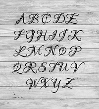 Load image into Gallery viewer, Metal Monogram Scroll Sign with Heart Accents | Custom Wall Decor | Laser Cut Steel Name Sign | Indoor Outdoor Wall Art