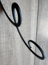 Load image into Gallery viewer, Metal Monogram Scroll Sign with Heart Accents | Custom Wall Decor | Laser Cut Steel Name Sign | Indoor Outdoor Wall Art