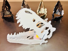 Load image into Gallery viewer, T-Rex Skull | Dinosaur Skeleton | Fall Decor | Halloween Decor | Dinosaur Lover Gift | Business Card Holder