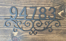 Load image into Gallery viewer, Scroll Address Number Sign, House Numbers, Metal Address Sign
