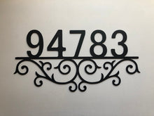 Load image into Gallery viewer, Scroll Address Number Sign, House Numbers, Metal Address Sign