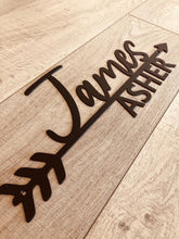 Load image into Gallery viewer, Arrow Name Sign | Nursery Decor | Metal Decor | Custom Metal Sign