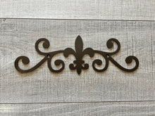 Load image into Gallery viewer, Fleur De Lis Scroll | Metal Scroll | Metal Home Decor | Metal Wall Decor
