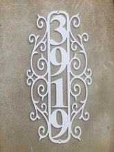 Load image into Gallery viewer, Vertical Address Scroll Sign | Metal Address Sign
