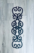 Load image into Gallery viewer, Vertical Metal Scroll | Metal Home Decor | Farmhouse Wall Decor | Rustic | Elegant
