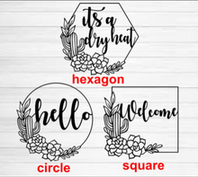 Load image into Gallery viewer, Desert Hexagon Sign | Baby Name Sign | Welcome | Hello | Nursery Decor | Welcome Sign | Square hello sign
