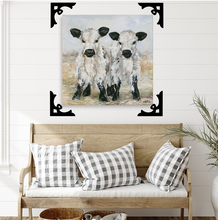 Load image into Gallery viewer, Metal Winged Corner Scrolls | Metal Wall Decor | Farmhouse Wall Decor | Metal Wall Accent | Rustic | Elegant
